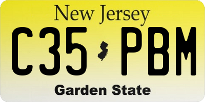 NJ license plate C35PBM