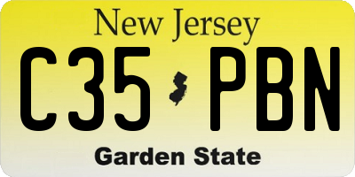 NJ license plate C35PBN
