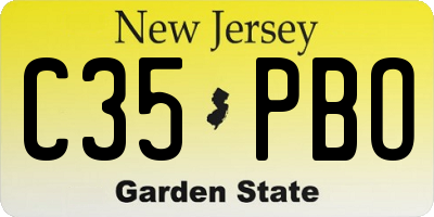 NJ license plate C35PBO