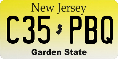 NJ license plate C35PBQ