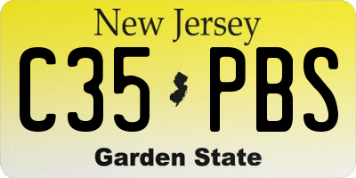 NJ license plate C35PBS