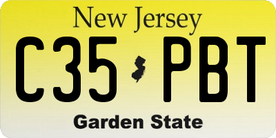 NJ license plate C35PBT