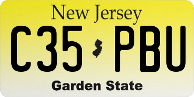 NJ license plate C35PBU