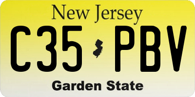 NJ license plate C35PBV