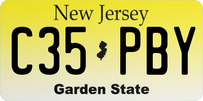 NJ license plate C35PBY