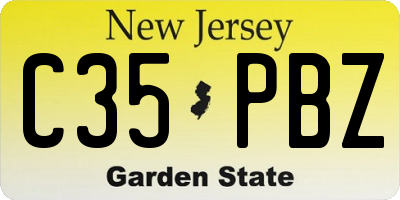 NJ license plate C35PBZ