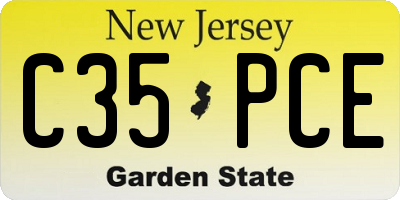 NJ license plate C35PCE