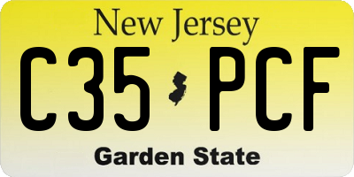 NJ license plate C35PCF
