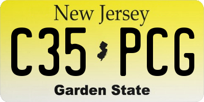 NJ license plate C35PCG