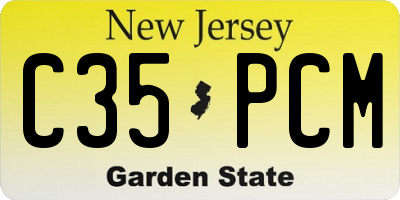 NJ license plate C35PCM