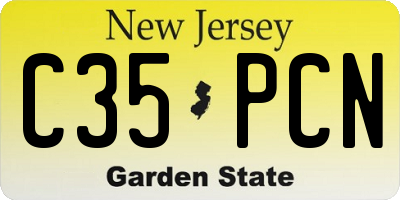 NJ license plate C35PCN