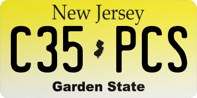 NJ license plate C35PCS