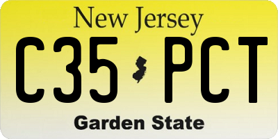 NJ license plate C35PCT