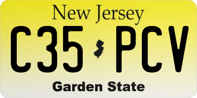 NJ license plate C35PCV