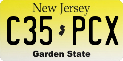 NJ license plate C35PCX