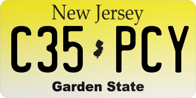 NJ license plate C35PCY