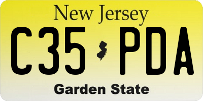 NJ license plate C35PDA