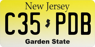 NJ license plate C35PDB