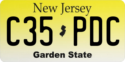 NJ license plate C35PDC