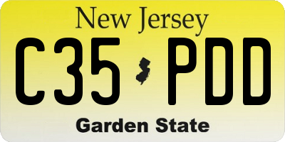 NJ license plate C35PDD