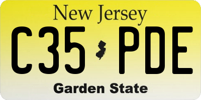 NJ license plate C35PDE