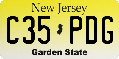 NJ license plate C35PDG
