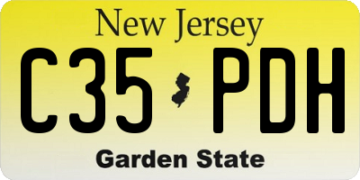 NJ license plate C35PDH