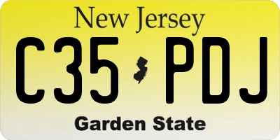 NJ license plate C35PDJ
