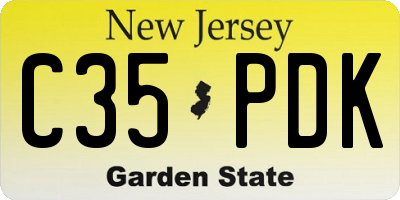 NJ license plate C35PDK