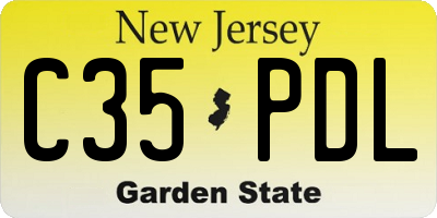 NJ license plate C35PDL