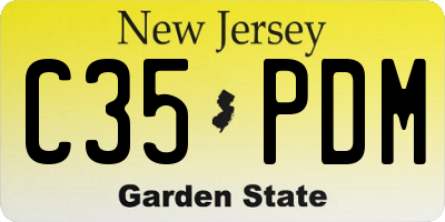 NJ license plate C35PDM