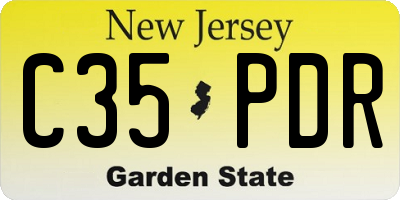 NJ license plate C35PDR