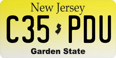 NJ license plate C35PDU