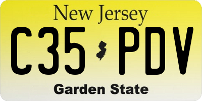 NJ license plate C35PDV