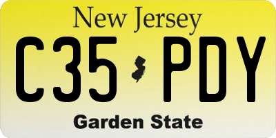 NJ license plate C35PDY