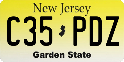 NJ license plate C35PDZ