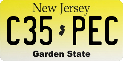 NJ license plate C35PEC