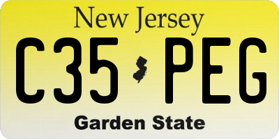 NJ license plate C35PEG
