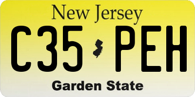NJ license plate C35PEH