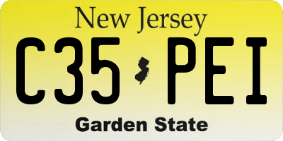 NJ license plate C35PEI