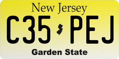 NJ license plate C35PEJ
