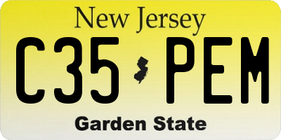 NJ license plate C35PEM
