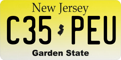 NJ license plate C35PEU