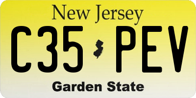 NJ license plate C35PEV