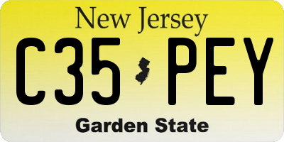 NJ license plate C35PEY