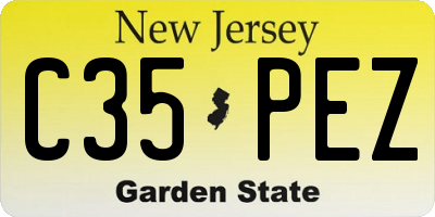 NJ license plate C35PEZ