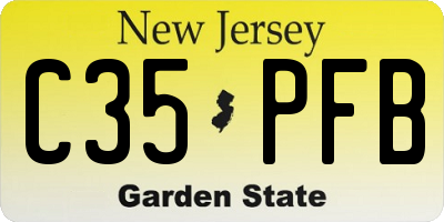 NJ license plate C35PFB