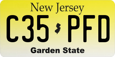 NJ license plate C35PFD