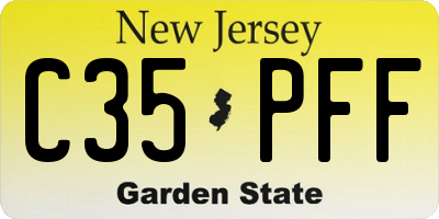 NJ license plate C35PFF