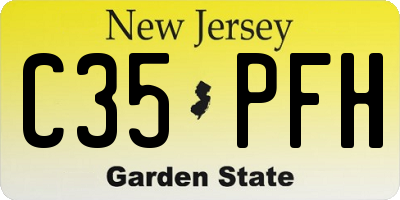 NJ license plate C35PFH